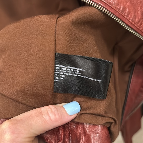 Red Leather Bernardo jacket. Size small. Only worn a couple of times. Like new. - Picture 5 of 5